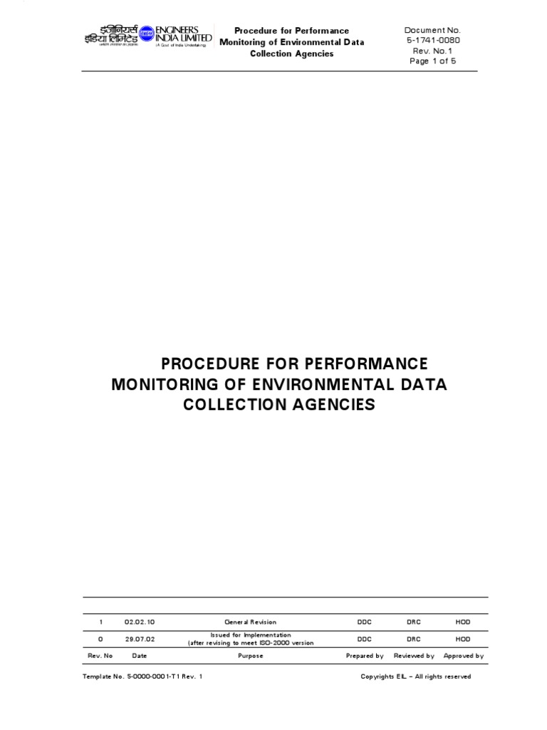Procedure For Performance Monitoring of Environmental Data Collection ...