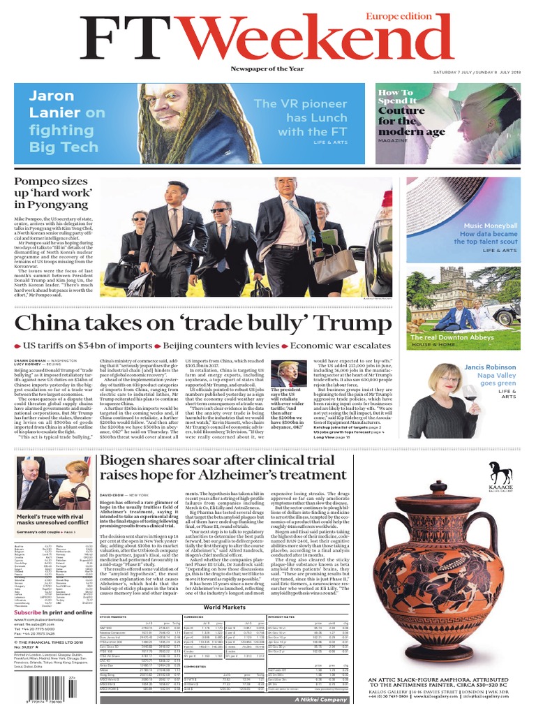 Financial Times Europe - 20180707 Amp Amp 0708 | PDF | Najib Razak |  Bourbon Whiskey