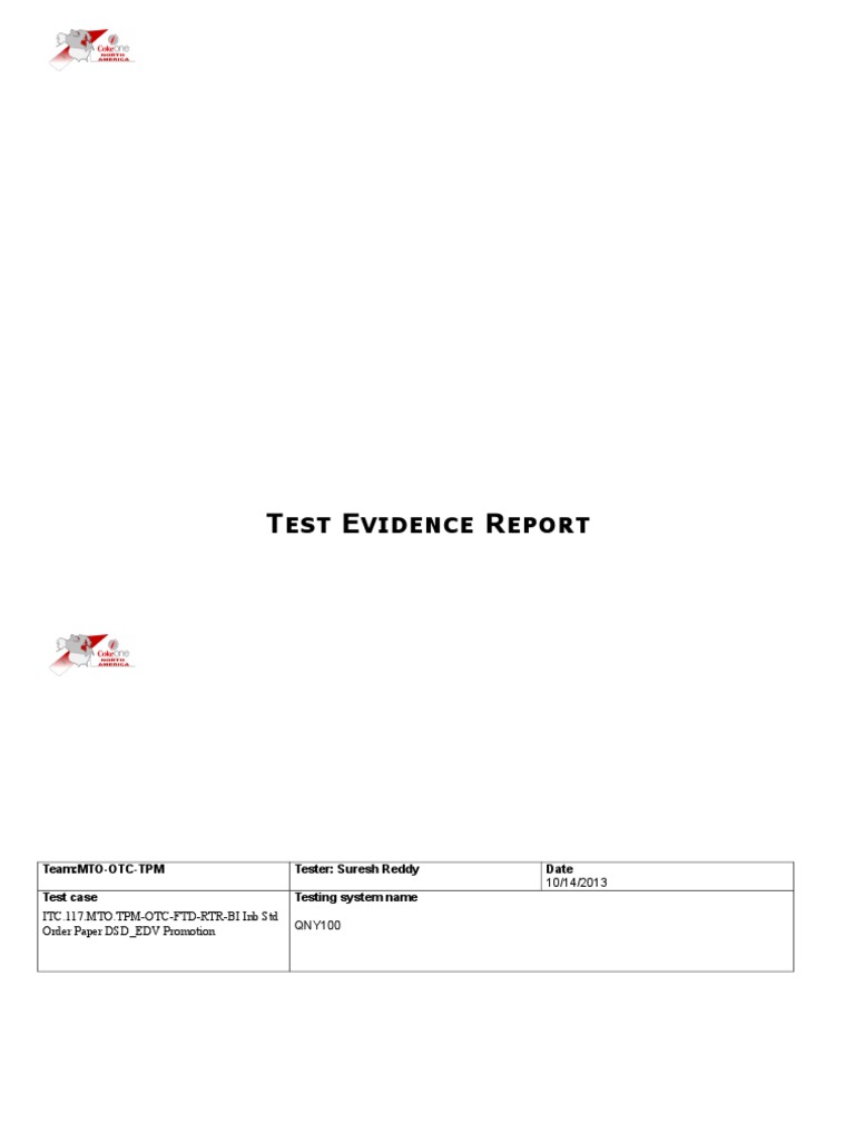 Test Evidence Report for TPM Promotion | PDF | Business