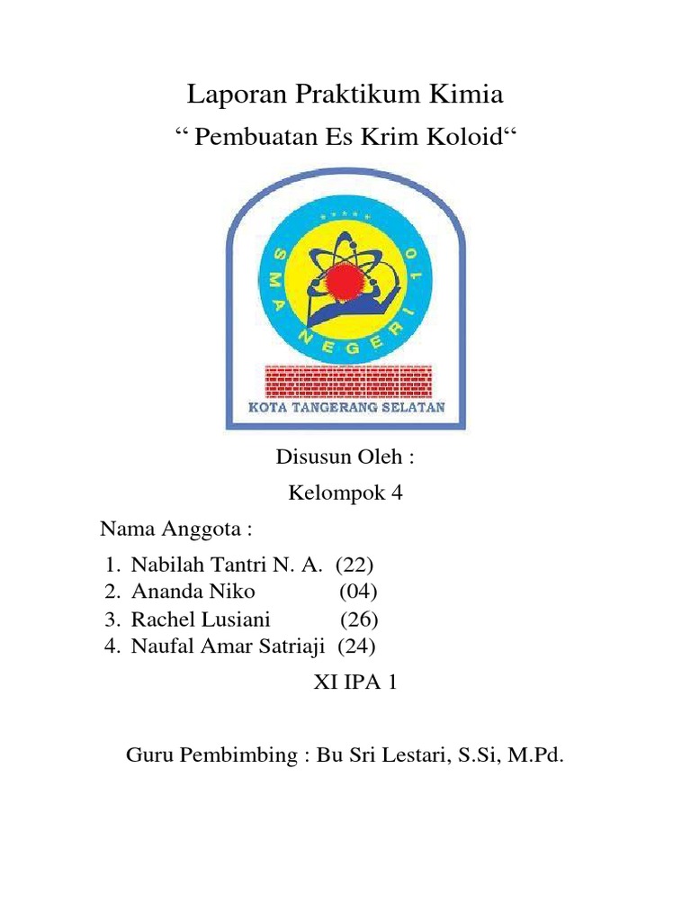 Laporan Praktikum Kimia Pembuatan Es Krim Koloid