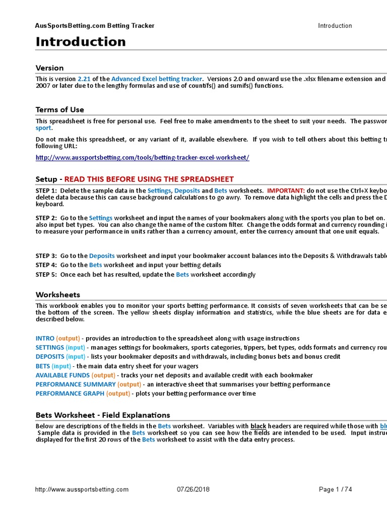 How To Make A Sports Betting Spreadsheet