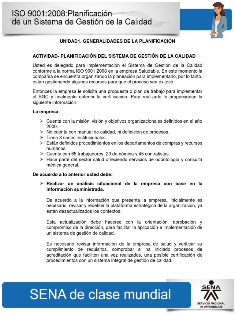Generalidades Planificacion Iso 9001 | PDF | Planificación | Gestión de ...