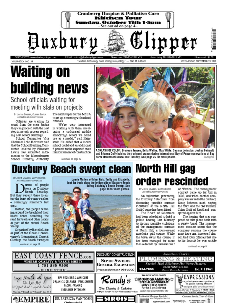 Duxbury Clipper 2010 29 09 Secondary School Evaluation