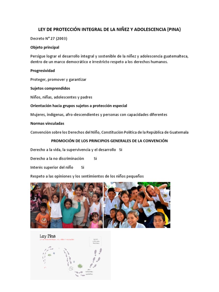 Ley de Protección Integral de La Niñez y Adolescencia | PDF ...