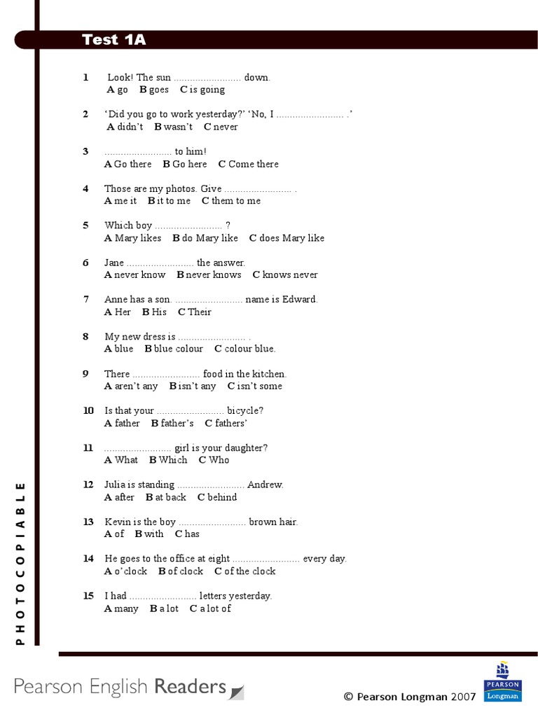 Level 1 Test A PDF | PDF