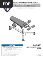 Evolution Adjustable Abdominal Bench CAB-335 Owner's Manual