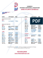 2008 atlantadream schedule