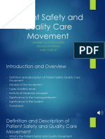Patient Safety and Quality Care Movement 1 - 1 2