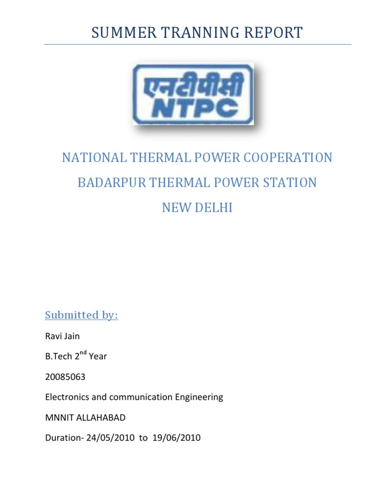 NTPC Overview and Training Report | PDF | Steam Engine | Boiler