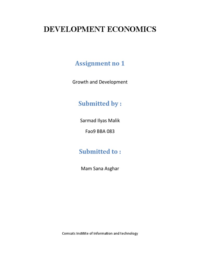 Growth and Development in Economics | PDF