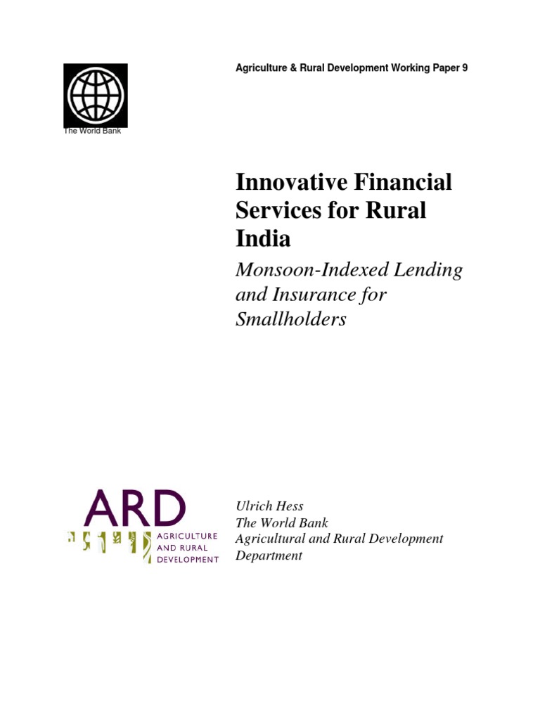 Innovative Financial Services For Rural India | PDF