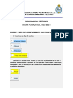 Examen Parcial y Final Maquinas Electricas II Ciclo 2018-JUAN REBAZA SARANGO