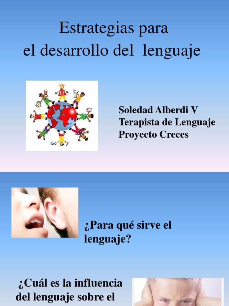 Estrategias para el Desarrollo del Lenguaje | PDF | Palabra | Oración ...