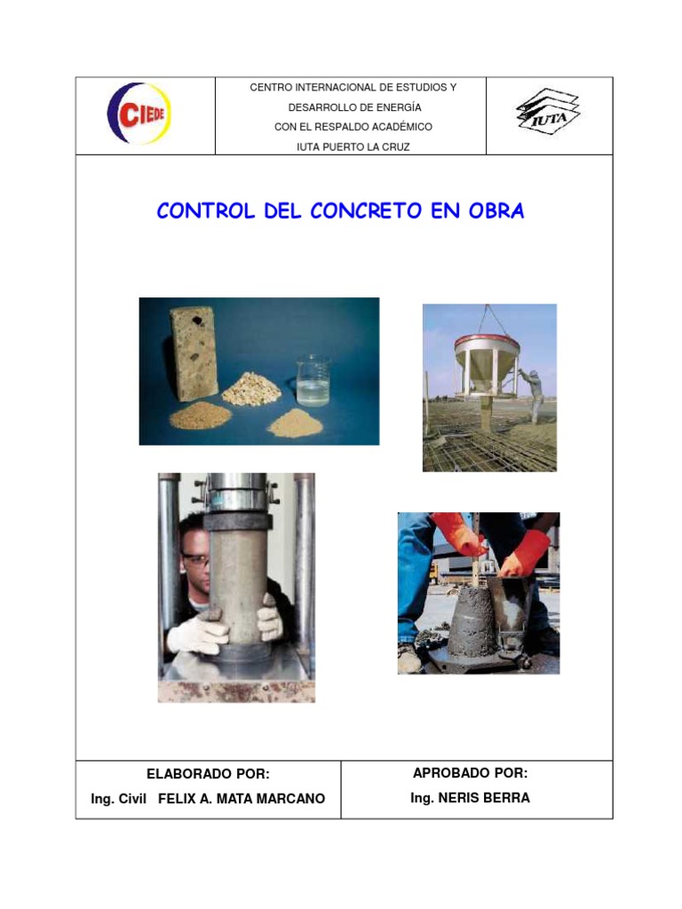 Manual Control Del Concreto en Obra PDF | PDF | Hormigón | Cemento