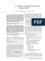 Preparation of Papers For EECCIS J (March 2007) : Ournal