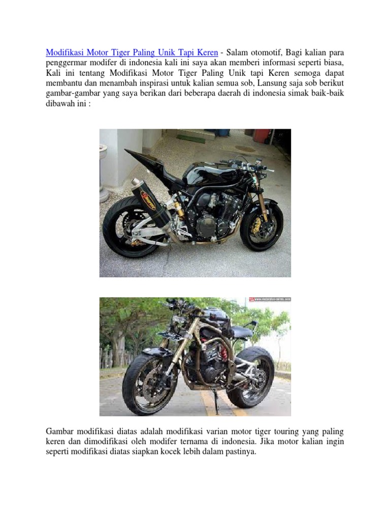 Modifikasi Motor Tiger Paling Unik Tapi Keren