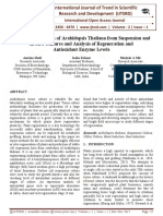 Invitro Regeneration of Arabidopsis Thaliana From Suspension and Invitro Cultures and Analysis of Regeneration and Antioxidant Enzyme Levels