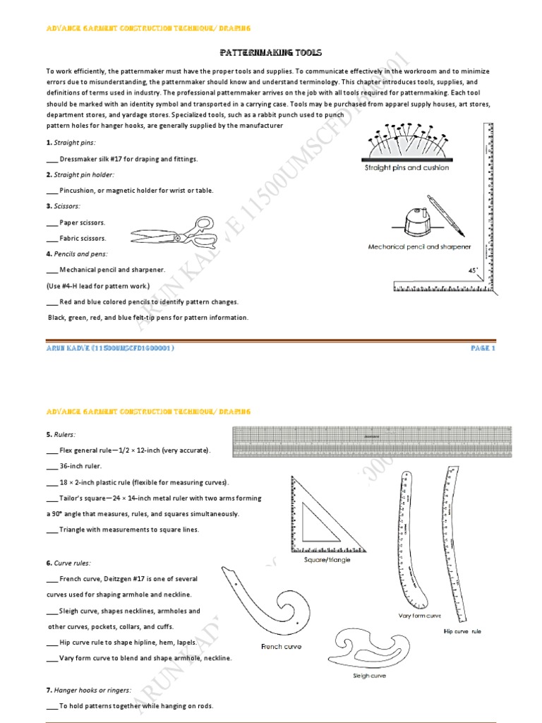 Essential Tools and Techniques for Advanced Patternmaking | PDF | Seam ...