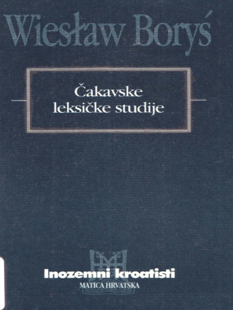 TKO Čakavske Leksičke Studije - Wiesłav Boryś | PDF