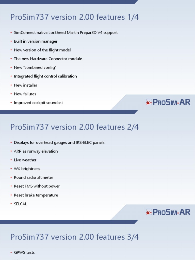 ProSim737 2.00 Benefits Highlight | PDF