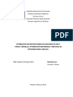 Optimización Sin Restricciones en Funciones de Una y Varias Variables, Optimización Restringida y Métodos de Aproximaciones Lineales