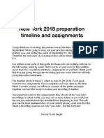 New York 2018 Preparation Timeline and Assignments