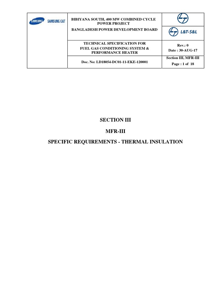 Insulation Specifications | PDF | Thermal Insulation | Valve