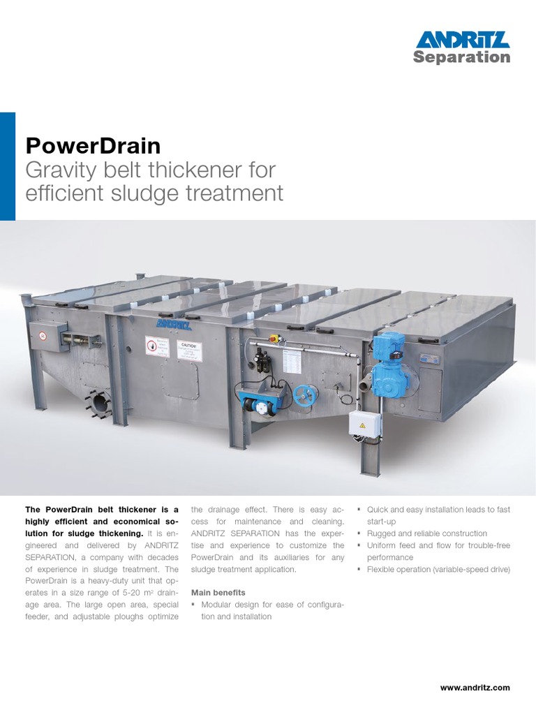 ENG PowerDrain Gravity Belt Thickener PDF Environmental Technology