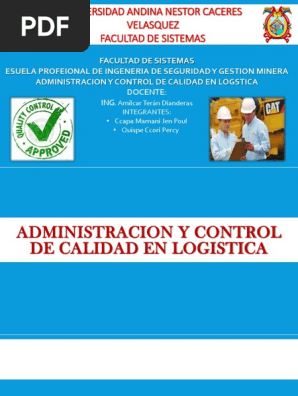 Administracion Y Control De Calidad En Logistica - 