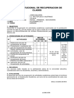 Plan Institucional de Recuperacion de Clases 2015