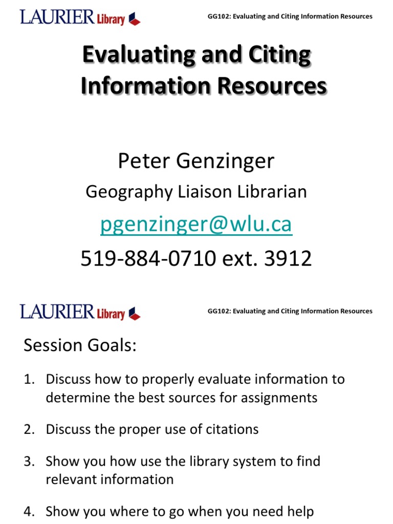 Evaluating and Citing Sources Guide | PDF | Citation | Apa Style