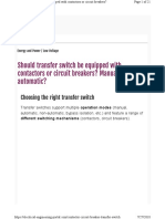 Should Transfer Switch Be Equipped With Contactors or Circuit Breakers? Manual or Automatic?