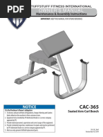 TuffStuff Seated Arm Curl Bench (CAC-365) Owner's Manual