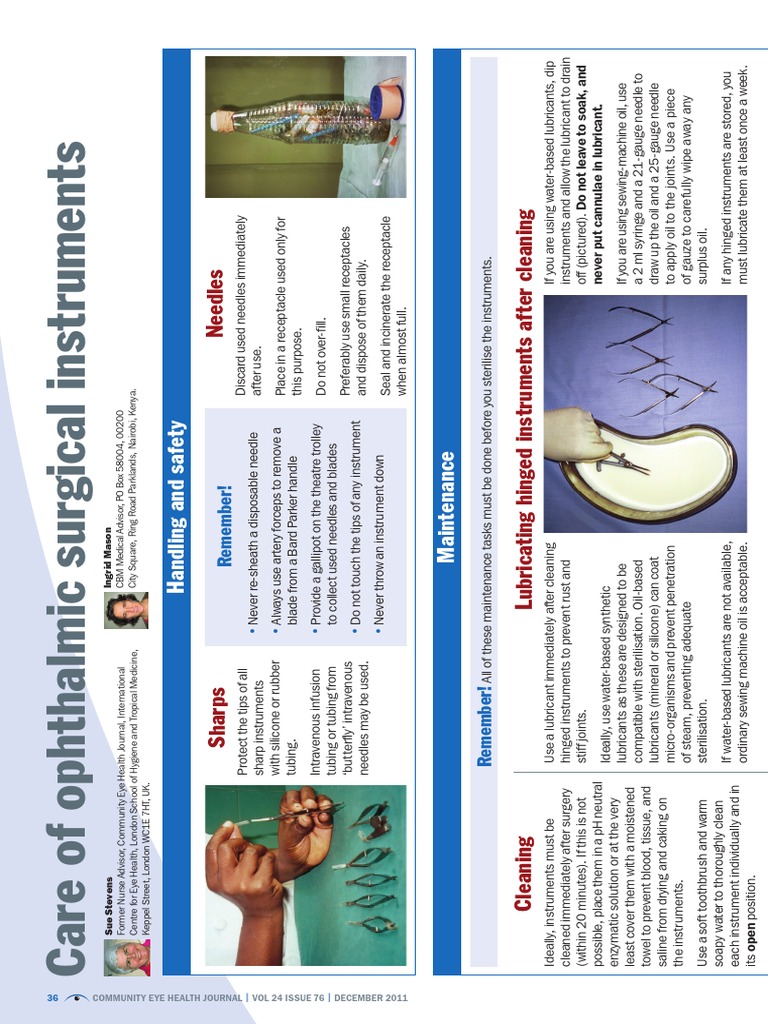 Ophthalmic Surgical Instrument Care Guide | PDF | Lubricant | Water