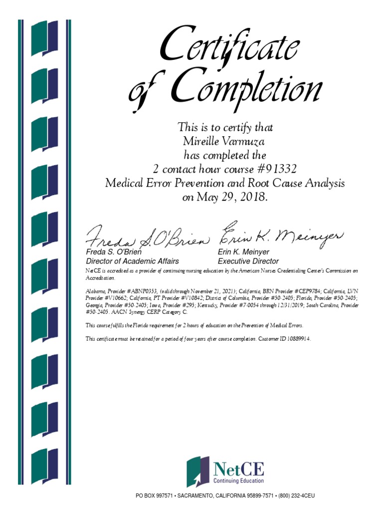 Medical Error Certificate | PDF | Business