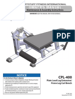 Evolution Leg Extension / Prone Leg Curl Bench (CPL-400) Owner's Manual