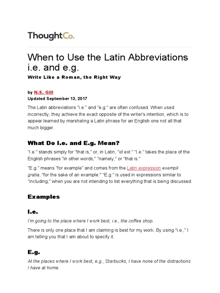 Using i.e. and e.g. Correctly | PDF | Helen Of Troy | Semiotics