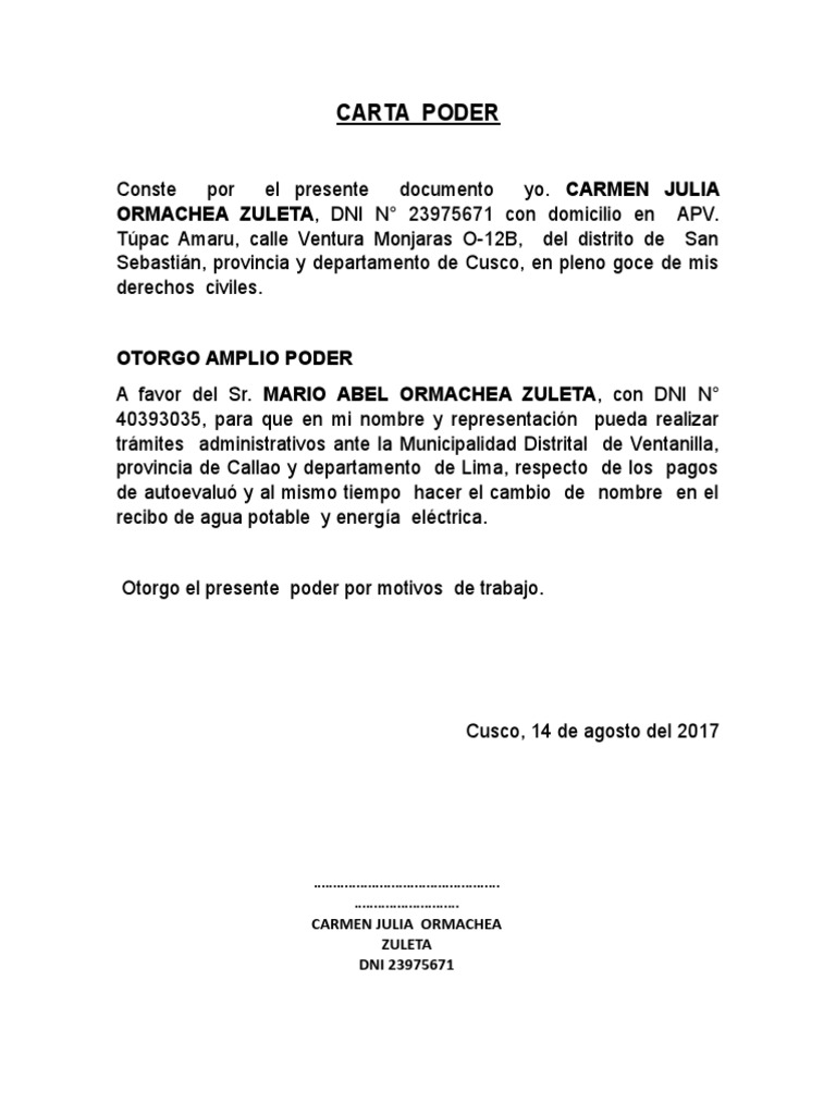 Carta Poder PDF