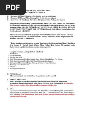 Teks Pembawa Acara Studi Banding