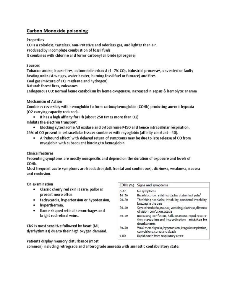 Carbon Monoxide Poisoning | PDF | Carbon Monoxide | Medical Specialties