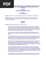 An Act To Compile The Laws Relative To Land Transportation and Traffic Rules