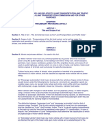 An Act To Compile The Laws Relative To Land Transportation and Traffic Rules