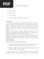 El Derecho Comunitario