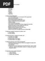 16 Mark Questions TQM