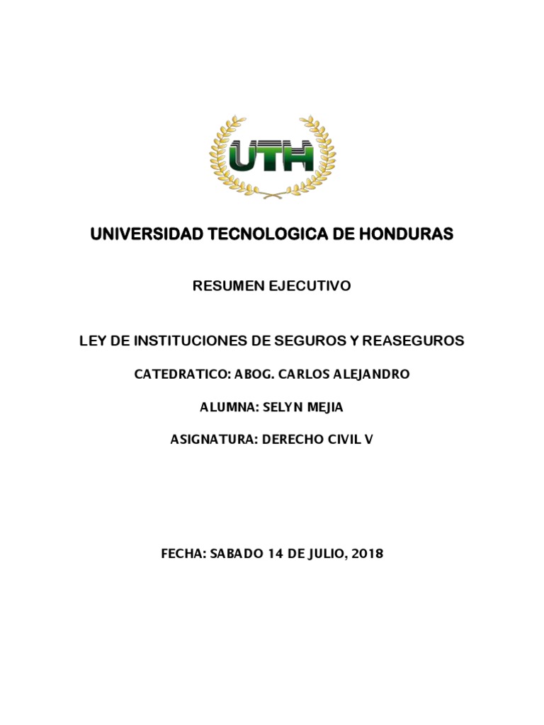 Ley de Seguros y Reaseguros en Honduras | PDF | Póliza de seguros | Seguro