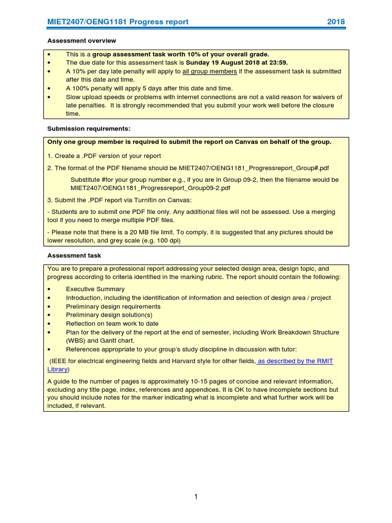 MIET2407/OENG1181 Group Progress Report | PDF | Cognition | Behavior ...