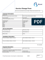 Biznet Networks - Service Change Form: Customer Information