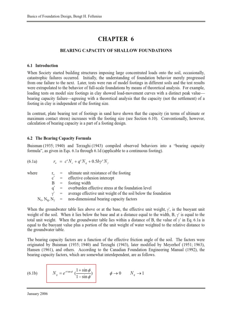Bearing Capacity of Shallow Foundations | PDF | Strength Of Materials ...