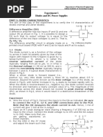 Experiment 5 Diodes and DC Power Supplies: Part 1: Diode Characteristics