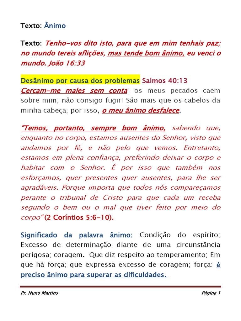 Ânimo | PDF | Fé | Deus